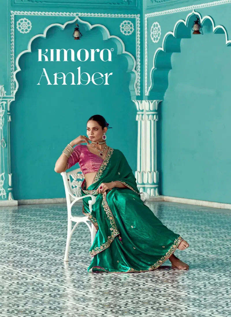 Amber By Kimora Fancy Fabric Party Wear Saree Suppliers In India Catalog